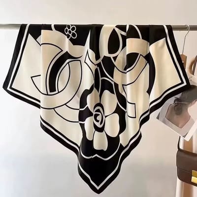 Magnetische sluiting doekjes - 70cm - katoen-linnen halsdoekjes - comfortabele nekwarmer - elegant en veelzijdig te combineren - ook te gebruiken als blouse, sjaal of decoratieve accessoire -Katoen handdoek - zwart wit kleine geur