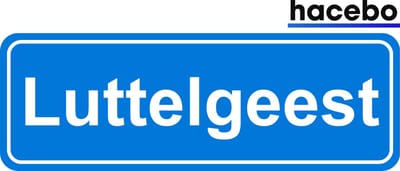 Hacebo - Plaatsnaam Sticker - 29x10 CM - Luttelgeest sticker - Verkeersborden sticker - grappige cadeaus - Luttelgeest