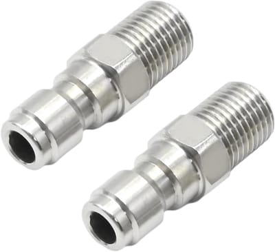 Hogedrukreiniger Adapter - Snelle Koppeling - Schoonmaak Werk - Roestvrij Staal - 1/4 Inch - Zilver