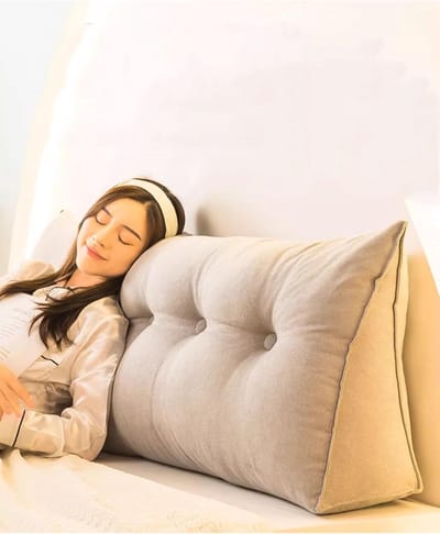 Hoofdbordkussen Bed - Leeskussen Rugsteun - Ontspannen Lezen - Afneembare Hoes - Meerdere Maten - Beige