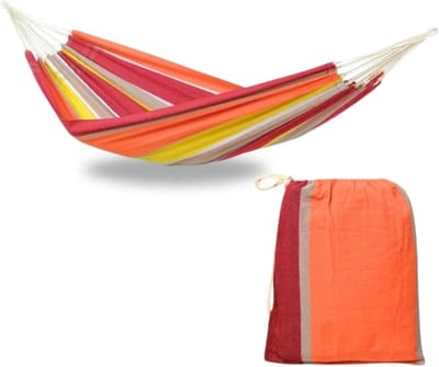 Klassieke XL hangmat voor 2 personen - Handgemaakt, gerecycled katoen - 230 x 150 cm, 200 kg belastbaar