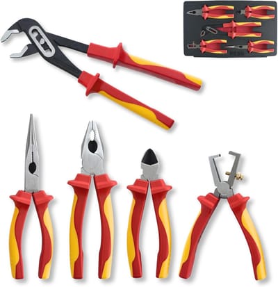 Geïsoleerde tangenset 1000V - 5-delige professionele tangen set met ergonomische grip