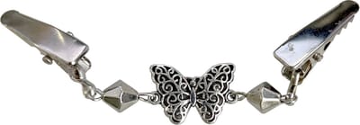 Fako Bijoux® - Vestsluiting - Vestclip - Vlinder Rombus - Zilverkleurig