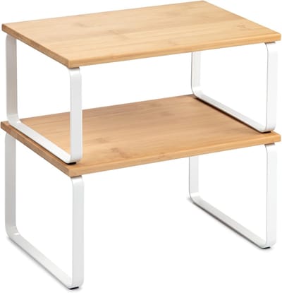 Modulair Rek - Opbergrek - Keuken Organisatie - Stapelbaar Ontwerp - 30x19.5x30 cm - Wit Hout