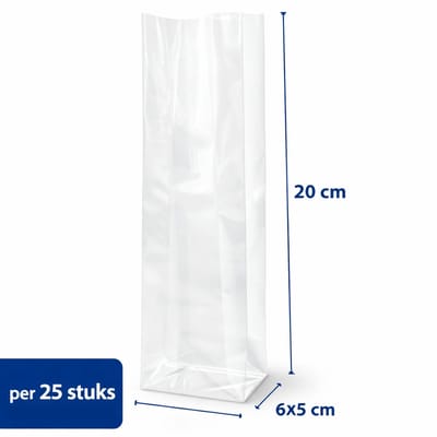 25x Uitdeelzakjes | Blokbodem | 60 x 50 x 200 mm | Traktatiezakjes | Kinderfeestje | Cellofaanzakjes | Cadeauzakjes | Snoepzakjes | Plastic Zakjes | Uitdeelzakjes kinderen | Cadeauzakjes Kinderen | Verpakkingszakjes Uitdeelcadeaus |