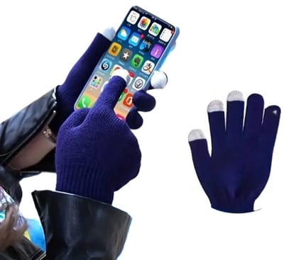 Touchscreen Handschoenen I Wanten I Touch Tip Gloves I Scandinavisch Patroon I Uniseks I Voor Volwassenen I One Size I Blauw