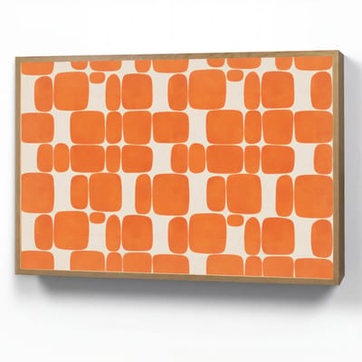 Wandlamp 100x70 cm - Oplaadbaar - Patroon - Retro - Oranje - Wandlampen binnen woonkamer - Slaapkamer lamp - Decoratieve nachtlamp - Vloerlamp draadloos