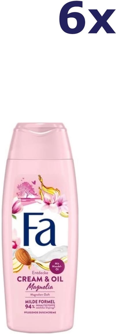 6x Fa Douchegel – Cream & Oil Magnolia 250 ml