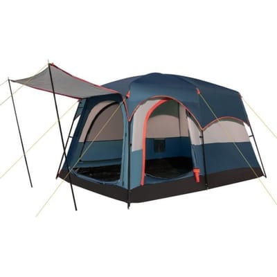 Coast Kampeertent voor 6 personen - 2 kamers met scheidingswand - regenhoes en gaasramen - grijs