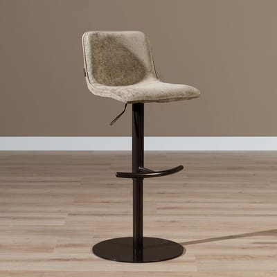 Bronx71® Velvet barkruk Jack taupe 60-82 cm - barstoel
