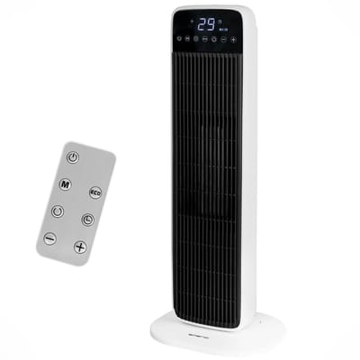 Emerio Ventilator Kachel PTC - 15 m² - 2 Temperaturen - Regelbare thermostaat - Oscillerend - Touch control - Indicatielampje - Timer - Afstandsbediening - Vorststand - FH-132333 Wit/Zwart