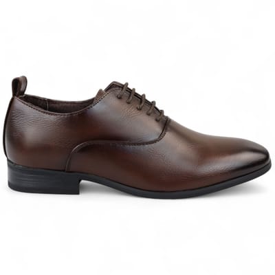 Bruine klassieke Oxford Derby-schoenen met vetersluiting voor heren