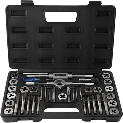 Tap en Matrijsset - Draadsnijgereedschap - Schroefdraad Repareren - 40 Delige Kit - M3-M12 - Zilver