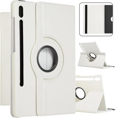 360 graden draaibare stand cover Hoes Geschikt voor: Samsung Galaxy Tab S8 2022 / Tab S7 2020 11 inch - Hoesje met Auto Wake Sleep voor Galaxy Tab S8 / S7 SM-X700/X706/T870/T875/T876 - wit