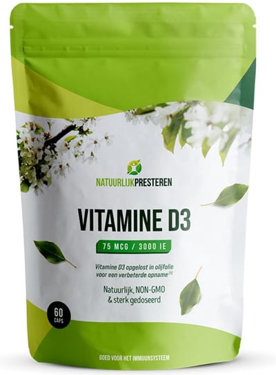 Vitamine D3 75 mcg - Hoge kwaliteit Cholecalciferol - opgelost in olijfolie - 60 caps
