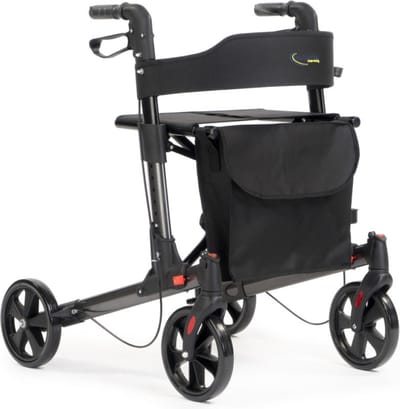 MultiMotion Double Lichtgewicht rollator - Antraciet - Dubbel Opvouwbaar - PU banden