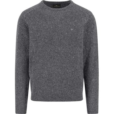 Fynch-Hatton Trui O-Neck Donegal Knit Steel / male