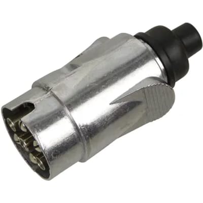 Carpoint 7-Polige Metalen Stekker – Voor Aanhanger & Caravan – Schroefverbinding – Met Rubber Manchet