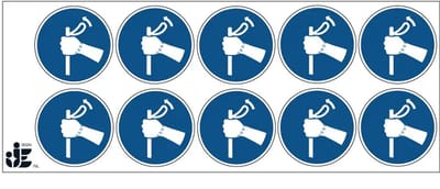 Verwijder skistokriem van pols gebodssticker - M063 | 5 cm - 10 stuks per vel