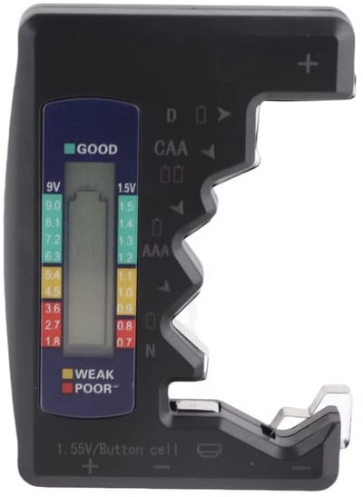Universele digitale batterijtester zwart met LCD Scherm- batterij tester, batterijen testen - batterijentester