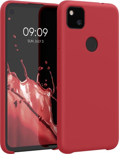 kwmobile telefoonhoesje geschikt voor Google Pixel 4a - Hoesje met siliconen coating - Smartphone case in klassiek rood
