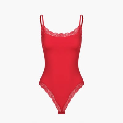 cfab - Bodysuit met strikjes en kant - Wit XL - Corrigerende Body - Naadlos - corrigerend ondergoed dames