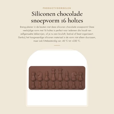 Dailygoods- Snoepvorm Siliconen - 16 Holtes - Chocoladevorm - Hittebestendig - Milieuvriendelijk - Afmetingen 20,5 x 8,5 cm