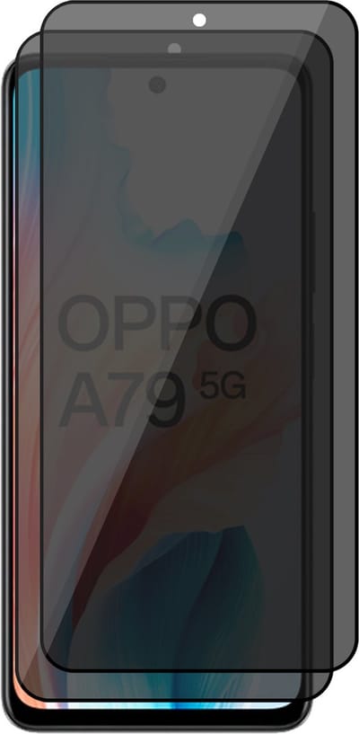 Privacy Screenprotector geschikt voor Oppo A79 - 2x Volledig Dekkend Glas Screen Protector