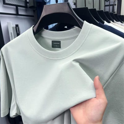 Hoge Kwaliteit Heren T-shirt met Ronde Hals en Korte Mouwen Zomer Collectie Effen Kleur Simpel Ventilerend Casual Veelzijdig Sport Herenkleding L gray
