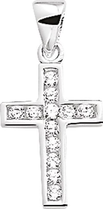 The Jewelry Collection Hanger Kruis Zirkonia - Zilver