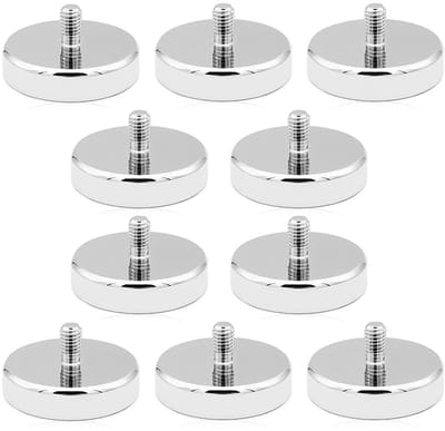 Dailygoody - Neodymium Magneten - M5 Draad - 20 kg Treksterkte - 25 mm - Sterke Magneten - 10 Stuks - Geschikt voor Doe-het-zelf - Magnetisch