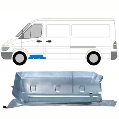 Reparatiepaneel voorste treeplank met deel van dorpel voor Mercedes Sprinter 95-06