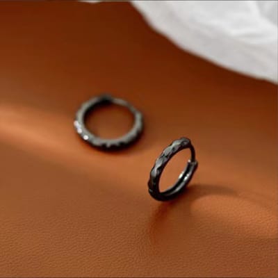 Gading® dames klapoorringen- 15mm- zwart dames buis- zilver 925
