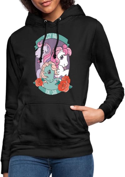 My Little Pony Retro Messy Hair Don't Care Statement Hoodie Dames