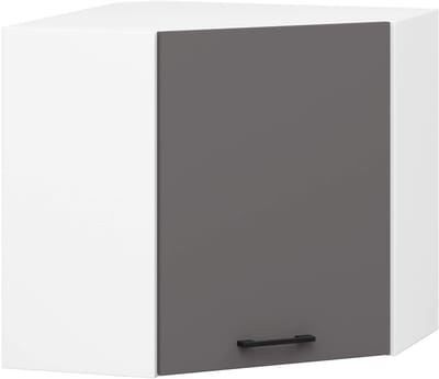 Hoek Keukenkast modulaire OLIWIA W60/60 / Hangkast / Bovenkast / AKORD Furniture Factory / Wit - Grafietgrijs / 60 x 58 x 30 cm