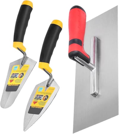 Cement Troffel - Metselgereedschap Set - Voegen Leggen - Ergonomische Handgrepen - 3 Delig - Grijs