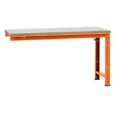 Manuflex aanbouw-werkbank Profi standaard, tafelblad kunststof, 1750 x 700 mm, roodoranje