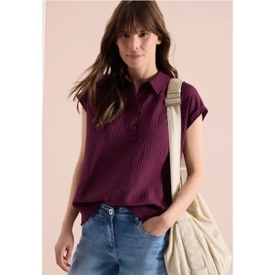 Blouse met hangende schouder en structuur