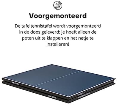 Tafeltennis Tafel - Ping Pong Tafel - Binnen Spelen - 75% Compact Formaat - 200 x 98 cm - Blauw