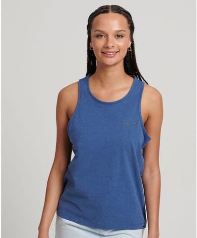 Superdry Vintage Logo Mouwloos T-shirt Blauw XS Vrouw