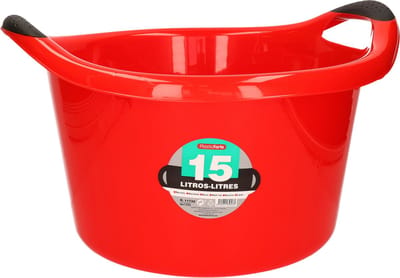 Plastic Forte Afwasbak - 15L - rood - 42 x 40 x 25 cm - met handvatten - teiltje