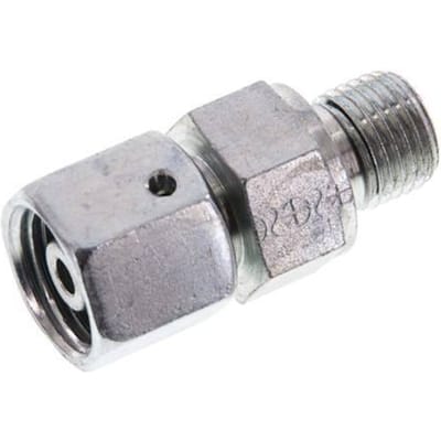 8S & G1/4'' Verzinkt Stalen Rechte Draaidoorvoer Buitendraad 630bar NBR O-ring en Afdichtconus Verstelbaar ISO 8434-1