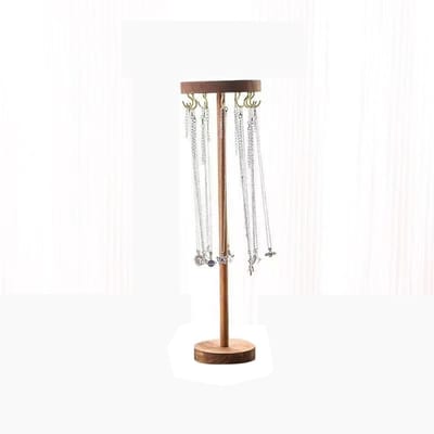 Sieraden Organisator - Sieradenstandaard Displayrek - Sieraden Presenteren - 360 Graden Draaibaar - Hoogte 39cm - Walnoothoutkleur