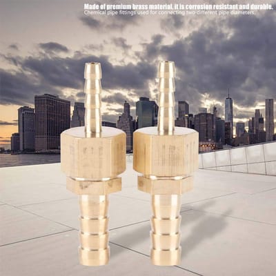 Dailygoods- Slangconnector Messing - 2 Stuks - Corrosiebestendig - Buisadapter 4-8 mm - Duurzaam - Onderdeel voor Onderhoud - Buisconnector