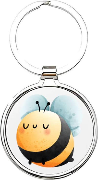 Akyol - Bij Sleutelhanger - bij - Dierenliefhebbers - Bee - wesp - hommel - dieren - insecten - honing - honingraad - wespenkoningin - tuindieren - vliegend insect - dierendag - 4 x 7,5 CM