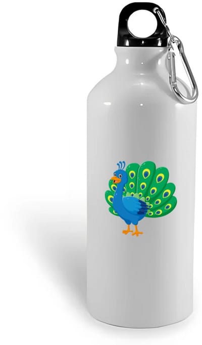 Hacebo® - Pauw waterfles - Vogels - Dieren liefhebbers - Kinderboerderij - veren - water fles - 400ML