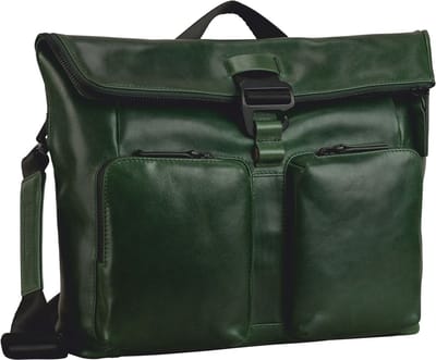 LEONHARD HEYDEN Leren schoudertas laptoptas met laptopvak Porto Umhängetasche 7813 Flaschengrün groen