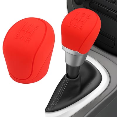 Siliconen Pook Cover I Pook Hoes I Versnellingspook Beschermer I Autopook Cover I Met Anti Slip I Rekbaar I Versnellingen 1-5 + R I Rood