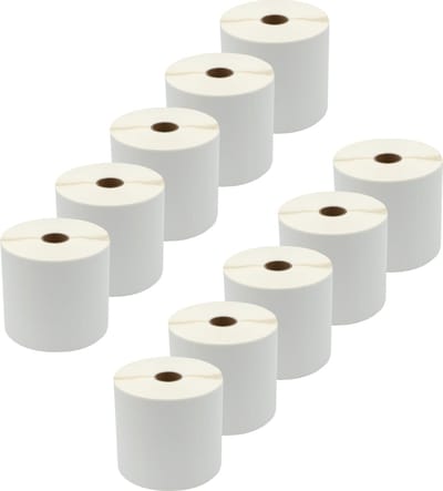 DULA Compatible Zebra Labels 100x60mm - 1250 etiketten per rol - kern 25mm - Wit - Permanent - 10 rollen