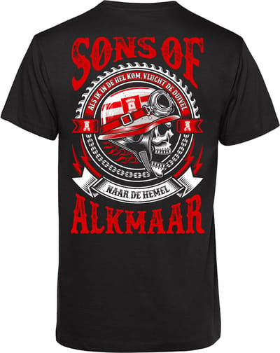 T-shirt Sons Of Alkmaar | Kerstcadeau | Cadeau voor man | Vaderdag | Zwart | maat XS